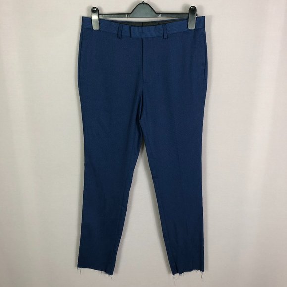 Topman Men's Blue Micro Dot Slim Fit Dress Pants Size 32W - Picture 1 of 8